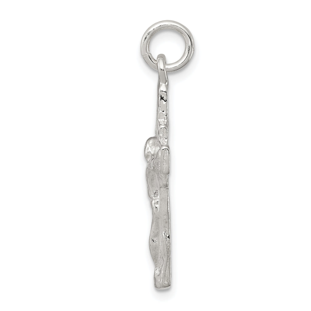 Sterling Silver 925 Crucifix Pendant with Polished Anti-Tarnish Finish