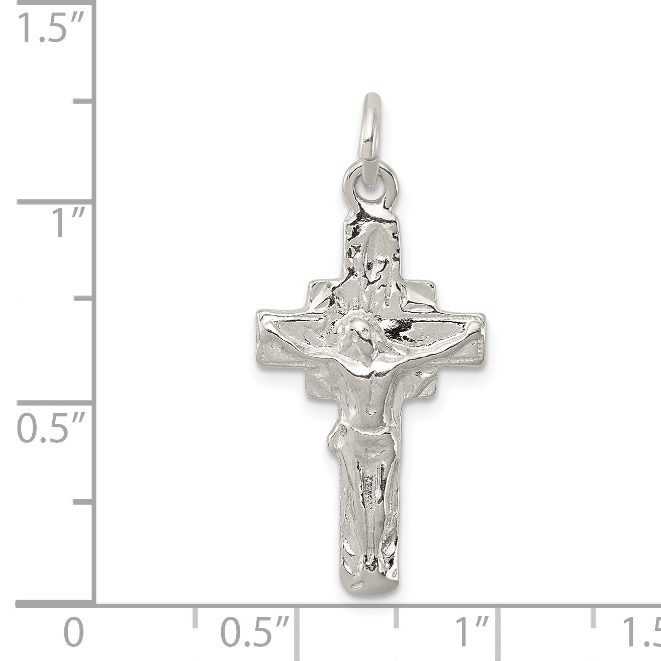 Sterling Silver 925 Crucifix Pendant with Polished Anti-Tarnish Finish