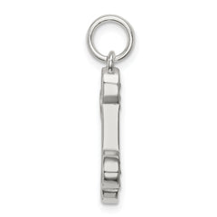 Sterling Silver 925 Dog Bone Charm with Anti-Tarnish Solid Casted Design