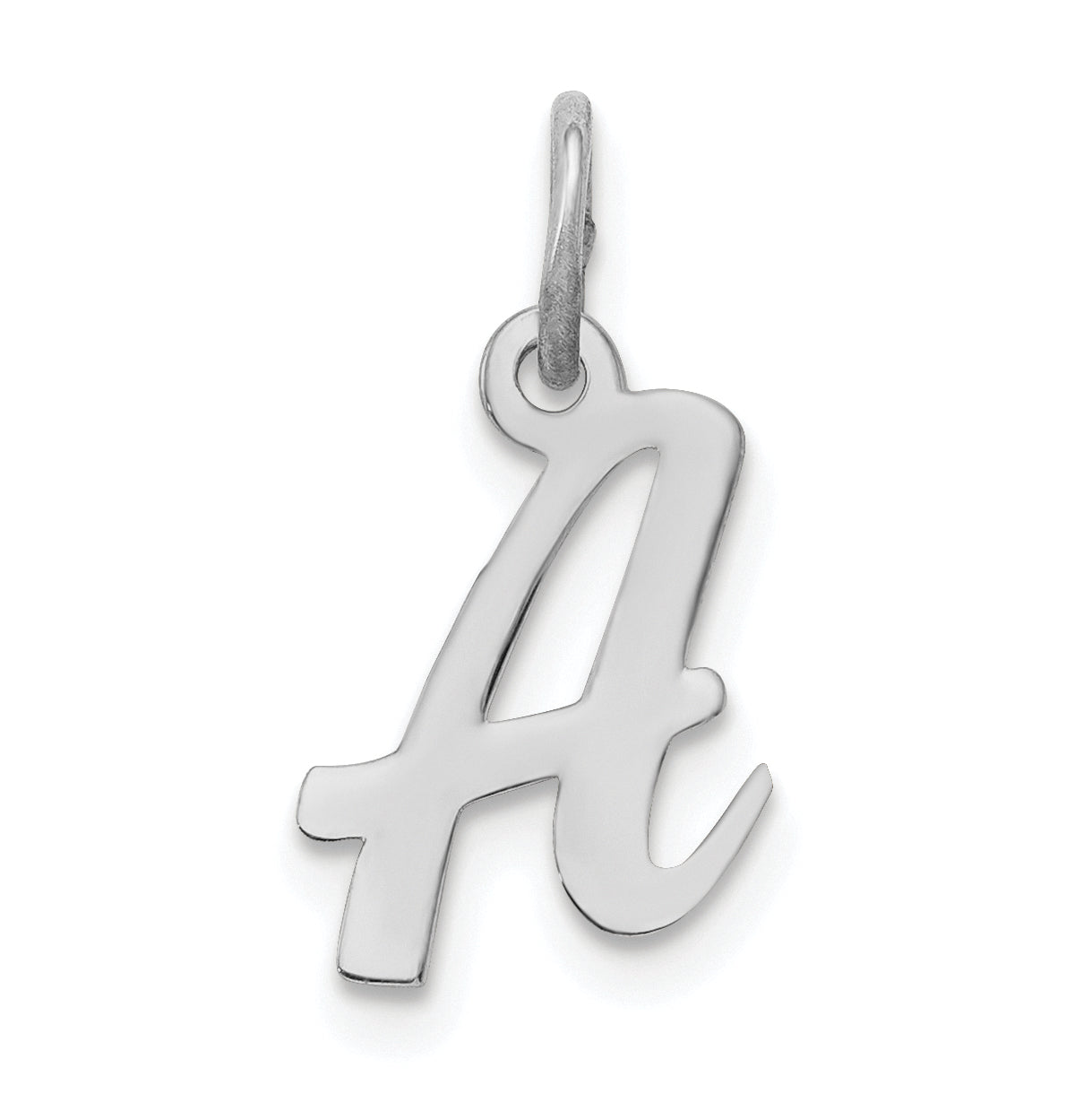 Sterling Silver Rhodium-plated Script Letter A Initial Charm Main image