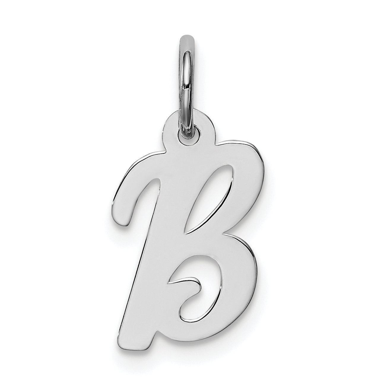 Sterling Silver Rhodium-plated Script Letter B Initial Charm Main image