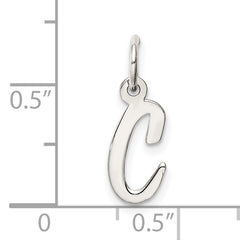 Sophia Jewelers Sterling Silver Initial C Charm Rhodium-Plated Elegance