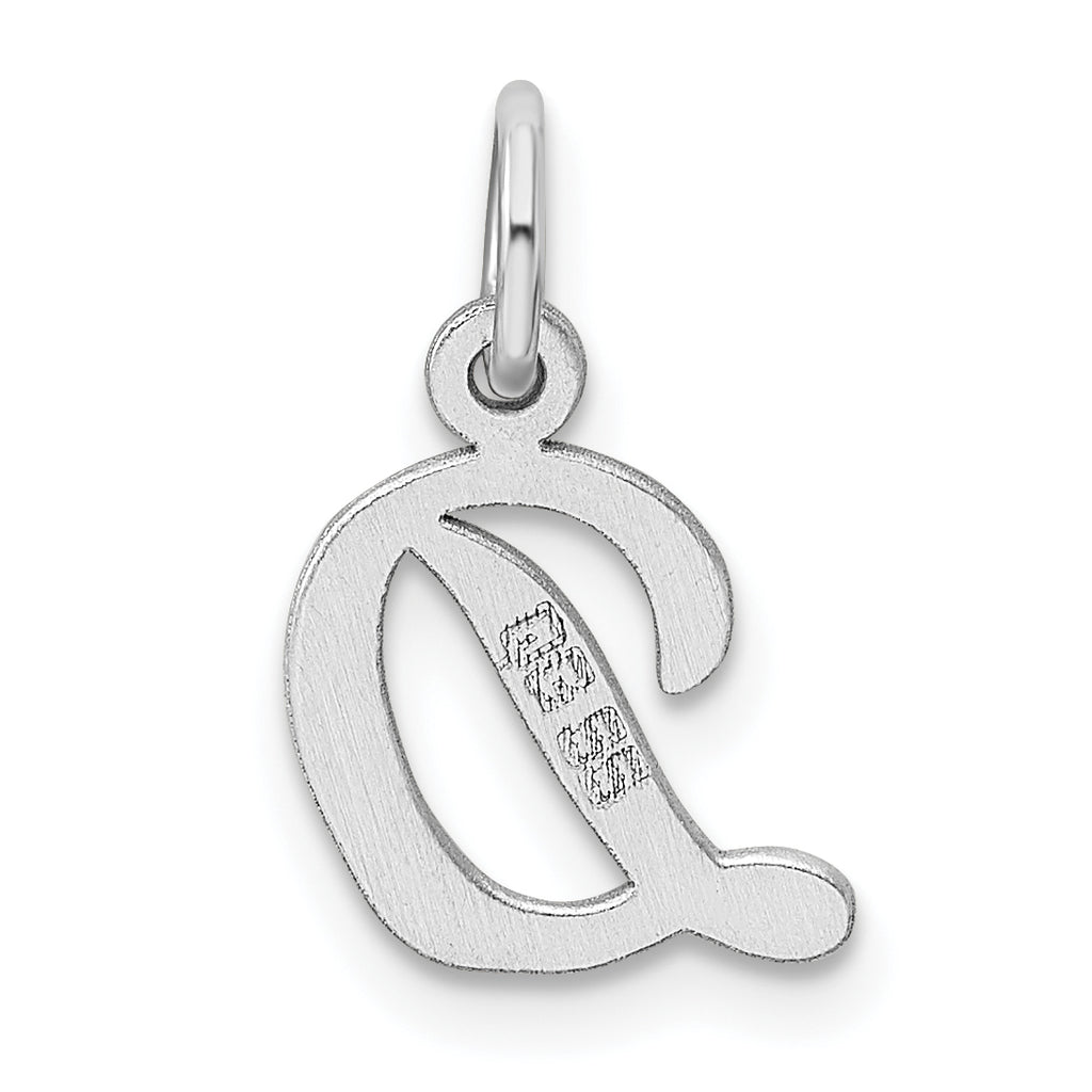 Sterling Silver 925 Initial D Charm with Rhodium Plating Elegance