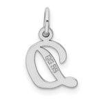 Sterling Silver 925 Initial D Charm with Rhodium Plating Elegance