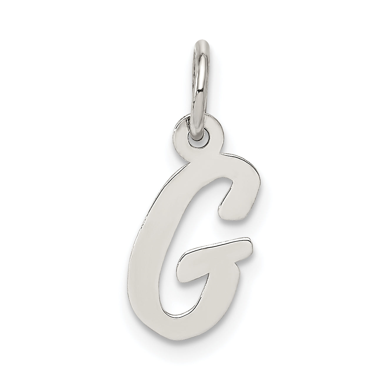 Sterling Silver Rhodium-plated Script Letter G Initial Charm Main image