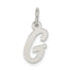 Sterling Silver Rhodium-plated Script Letter G Initial Charm