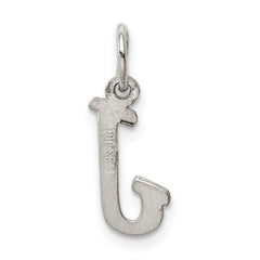Sterling Silver Rhodium-Plated Initial J Charm by Sophia Jewelers