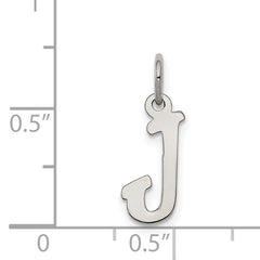 Sterling Silver Rhodium-Plated Initial J Charm by Sophia Jewelers