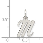 Sophia Jewelers Sterling Silver Initial M Charm with Rhodium Elegance