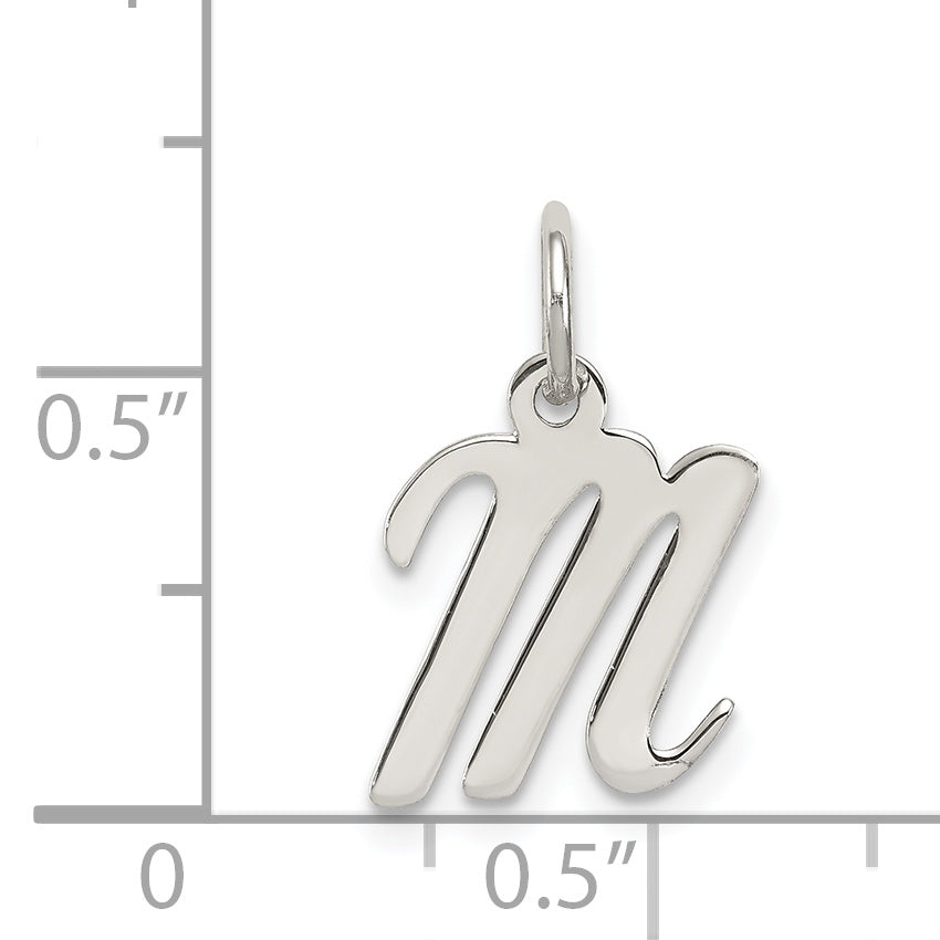 Sophia Jewelers Sterling Silver Initial M Charm with Rhodium Elegance