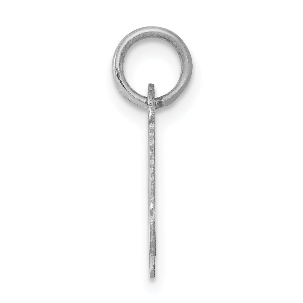 Sterling Silver 925 Script N Charm with Rhodium Plating