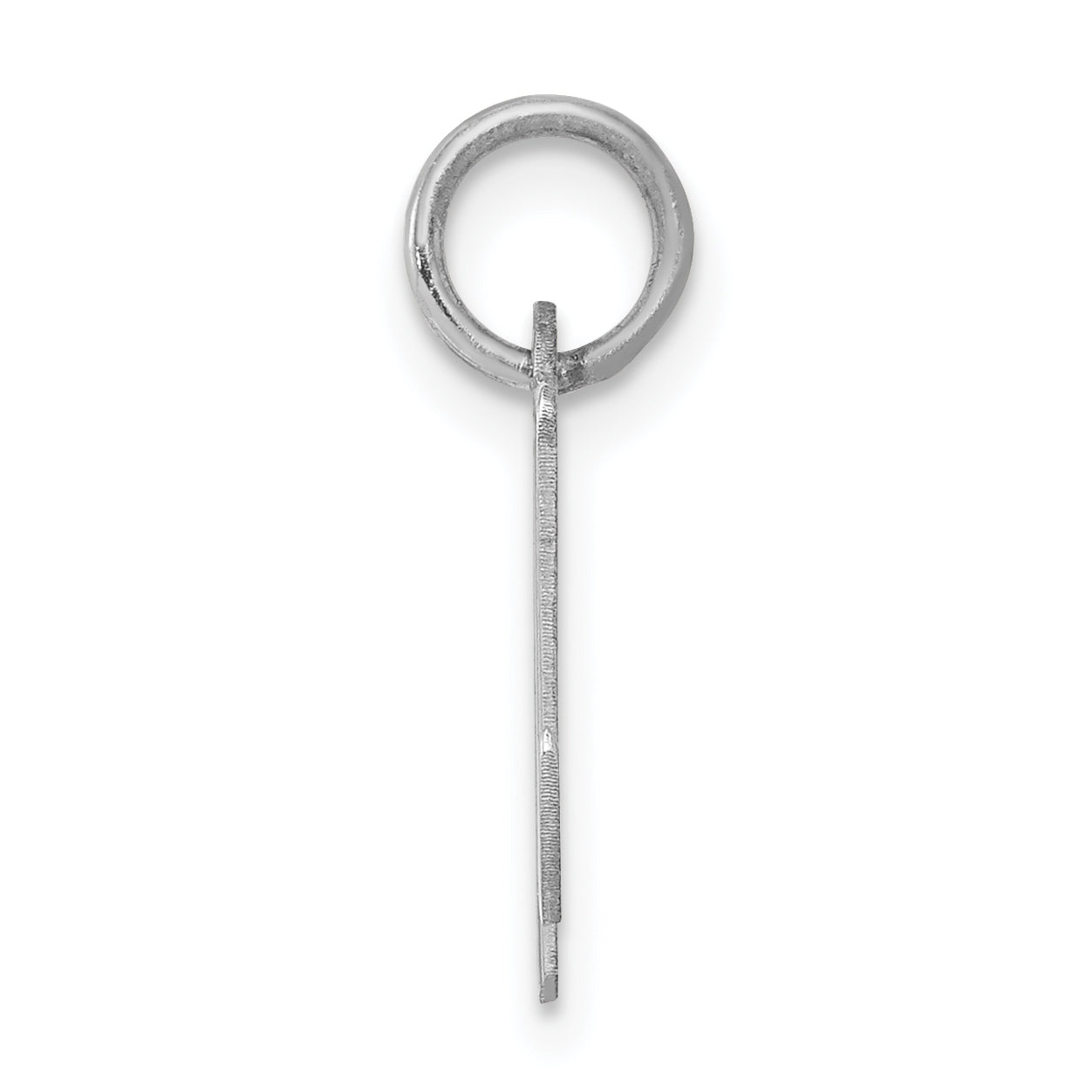 Sterling Silver 925 Script N Charm with Rhodium Plating