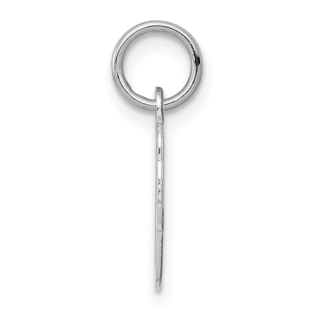 Sterling Silver Script Initial O Charm with Rhodium Elegance