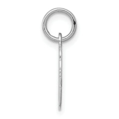 Sterling Silver Script Initial O Charm with Rhodium Elegance