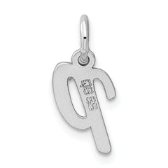 Sterling Silver Rhodium-Plated Initial P Charm Elegant Small Pendant