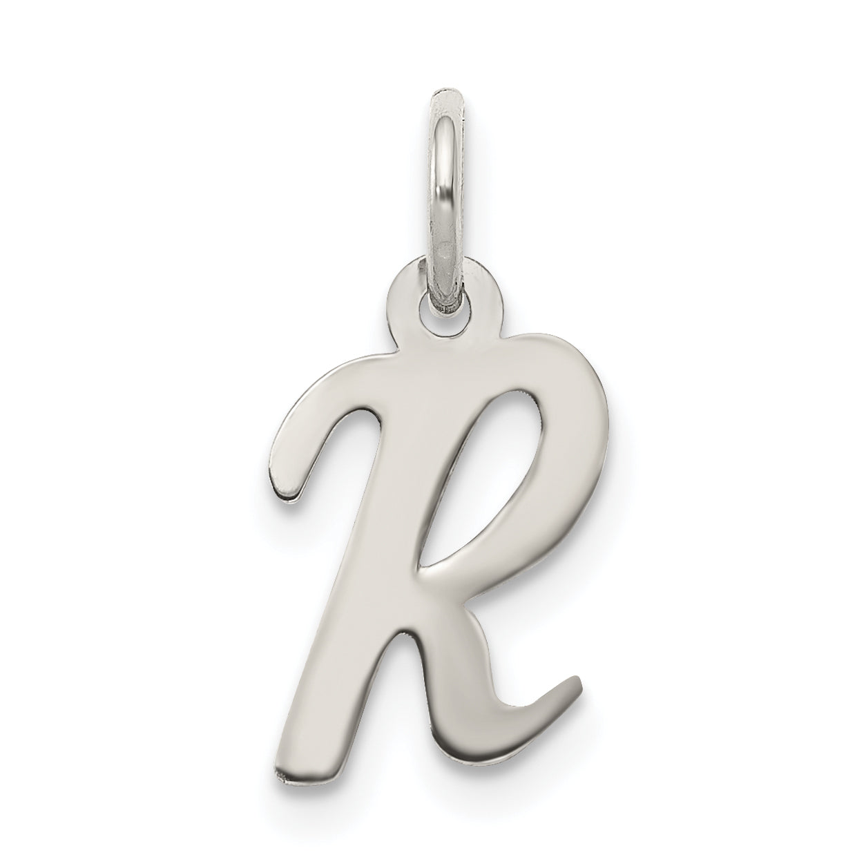 Sterling Silver Rhodium-plated Script Letter R Initial Charm Main image