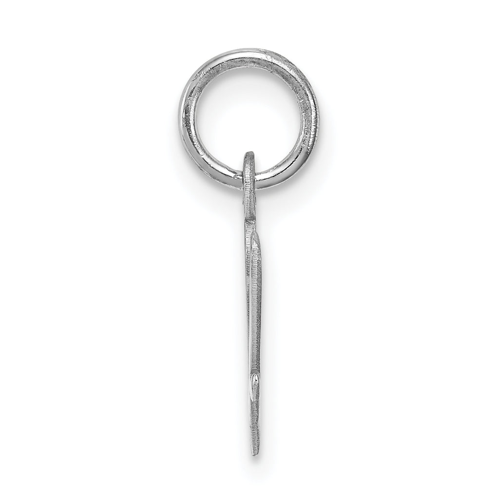 Sophia Jewelers Sterling Silver Script V Charm with Rhodium Plating