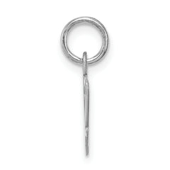 Sophia Jewelers Sterling Silver Script V Charm with Rhodium Plating