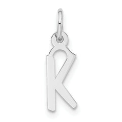 Sterling Silver Small Slanted Block Initial K Charm
