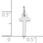 Sterling Silver 925 Polished Initial T Charm Unisex Jewelry