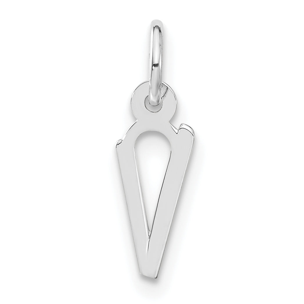 Sterling Silver Small Slanted Block Initial V Charm Main image