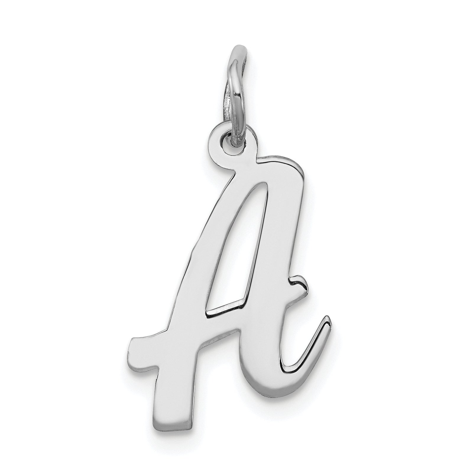 Sterling Silver Rhodium-plated Script Letter A Initial Charm Main image