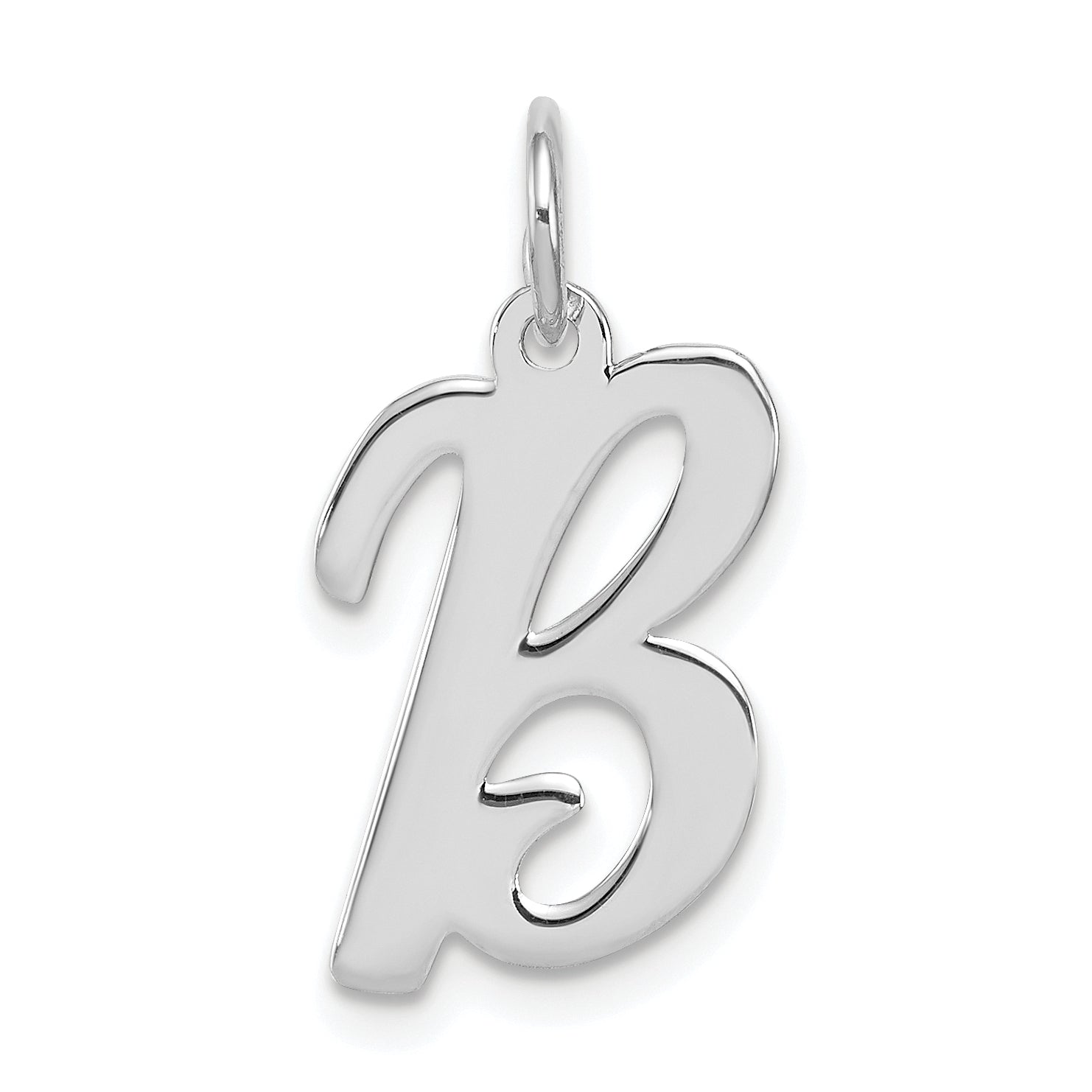 Sterling Silver Rhodium-plated Script Letter B Initial Charm Main image