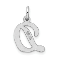 Sophia Jewelers Sterling Silver Rhodium-Plated Initial D Charm Elegant Design