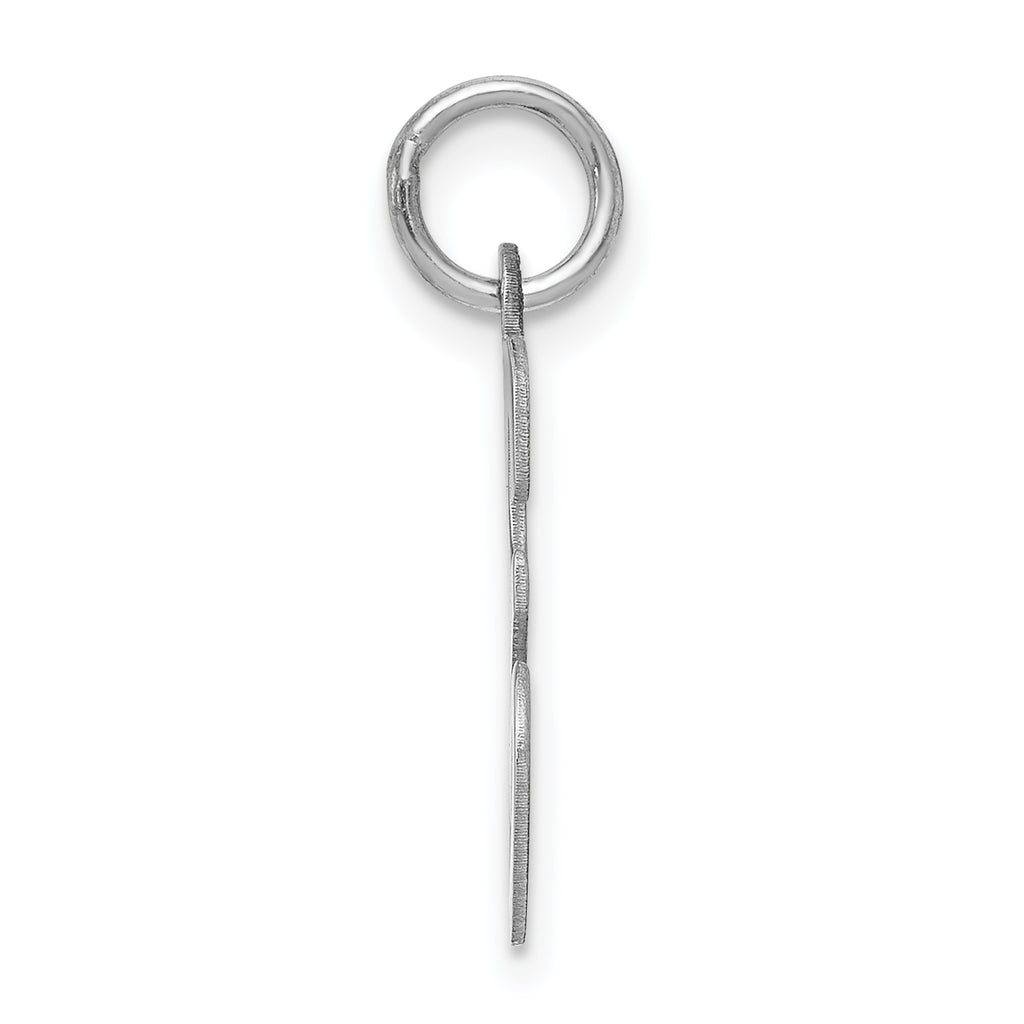 Sterling Silver 925 Script Initial E Charm Rhodium-Plated Elegant Design
