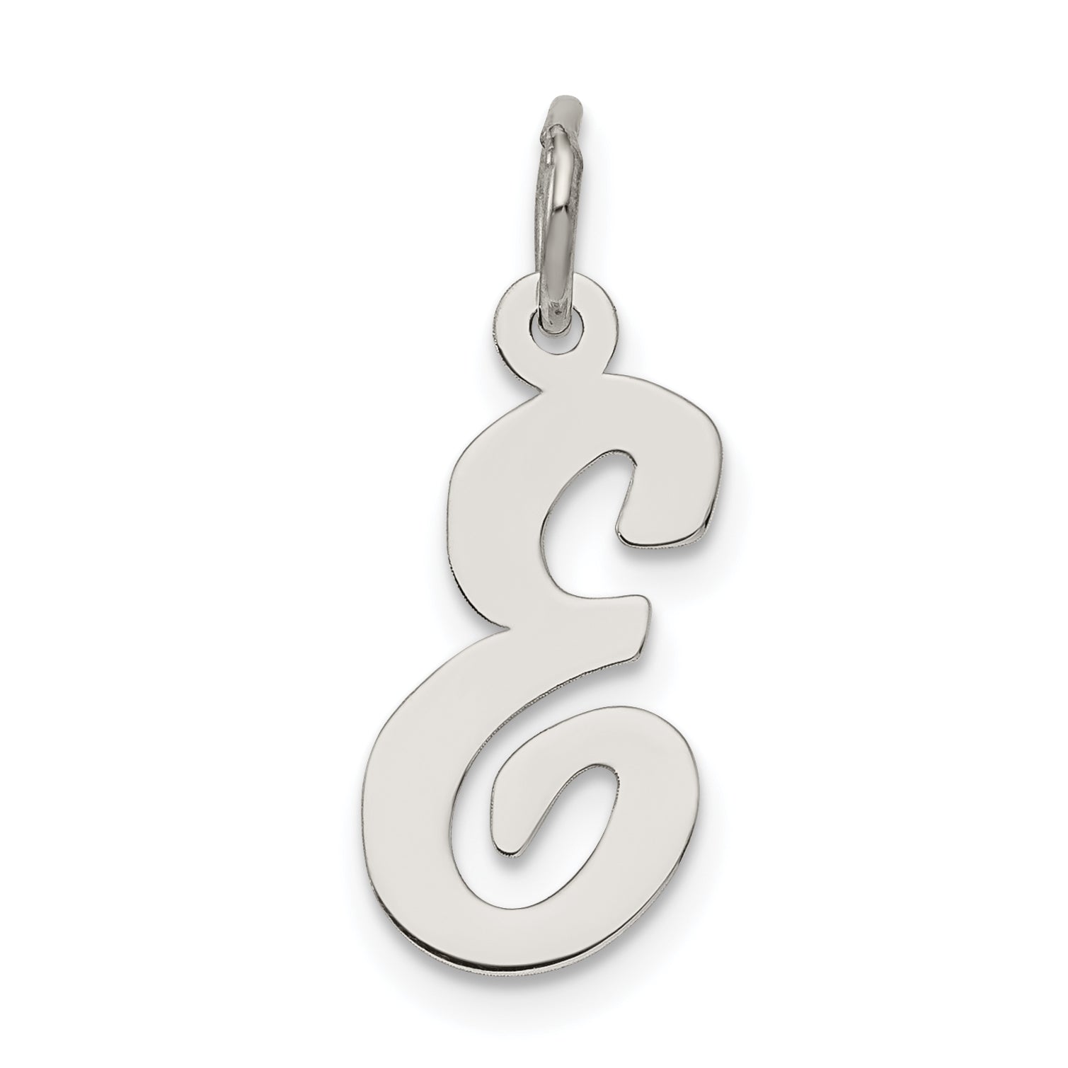 Sterling Silver Rhodium-plated Script Letter E Initial Charm Main image
