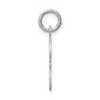 Sterling Silver Script Initial F Charm with Rhodium Elegant Finish