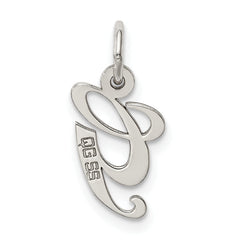 Sophia Jewelers Sterling Silver Rhodium Script G Charm Elegant Finish