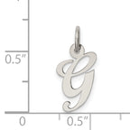 Sophia Jewelers Sterling Silver Rhodium Script G Charm Elegant Finish
