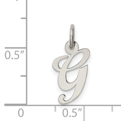 Sophia Jewelers Sterling Silver Rhodium Script G Charm Elegant Finish