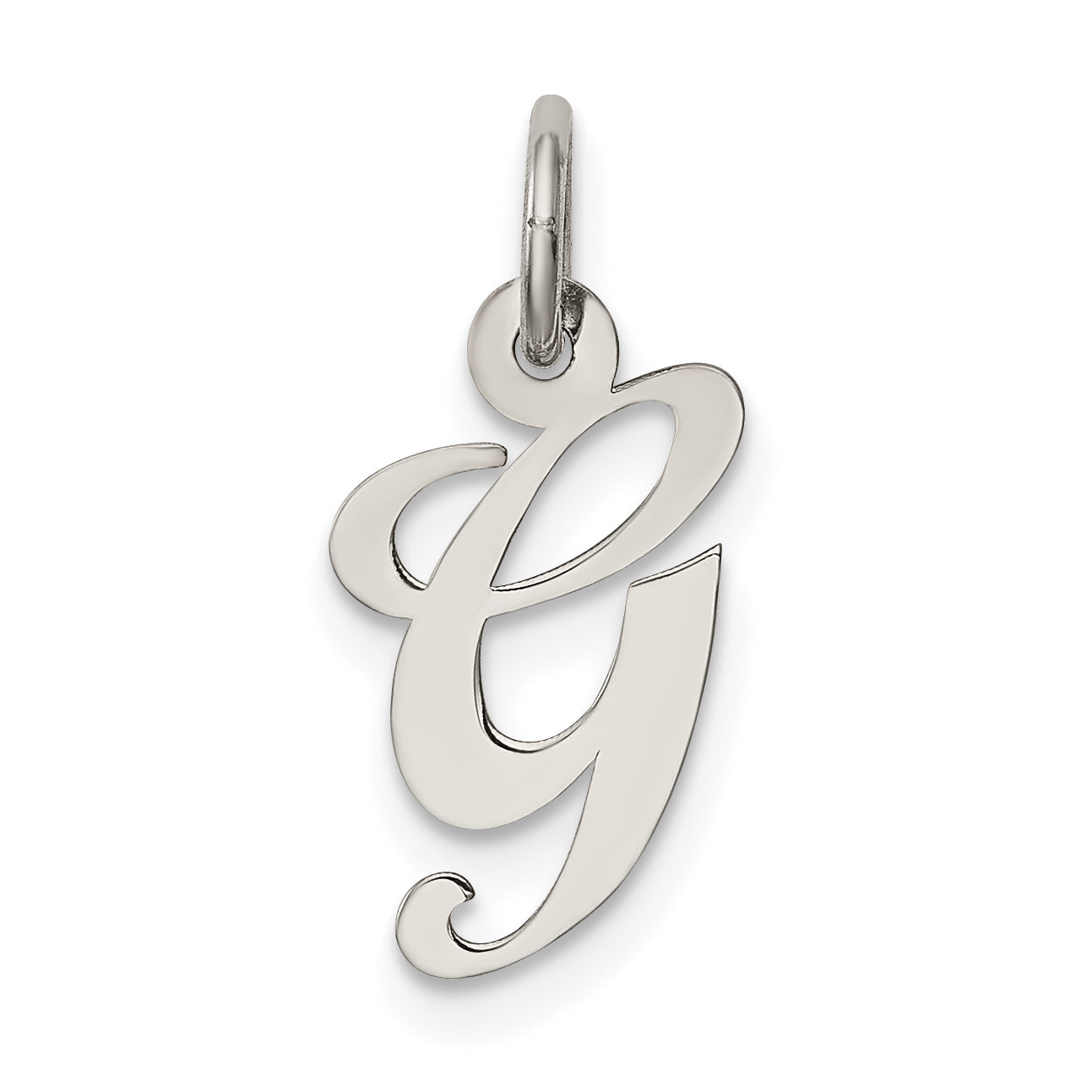 Sterling Silver Rhodium-plated Script Letter G Initial Charm Main image