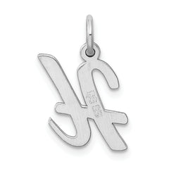 Sophia Jewelers Sterling Silver Script Initial H Charm with Rhodium Finish