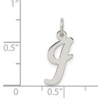 Sterling Silver 925 Script Initial Charm Rhodium-Plated Elegant Pendants