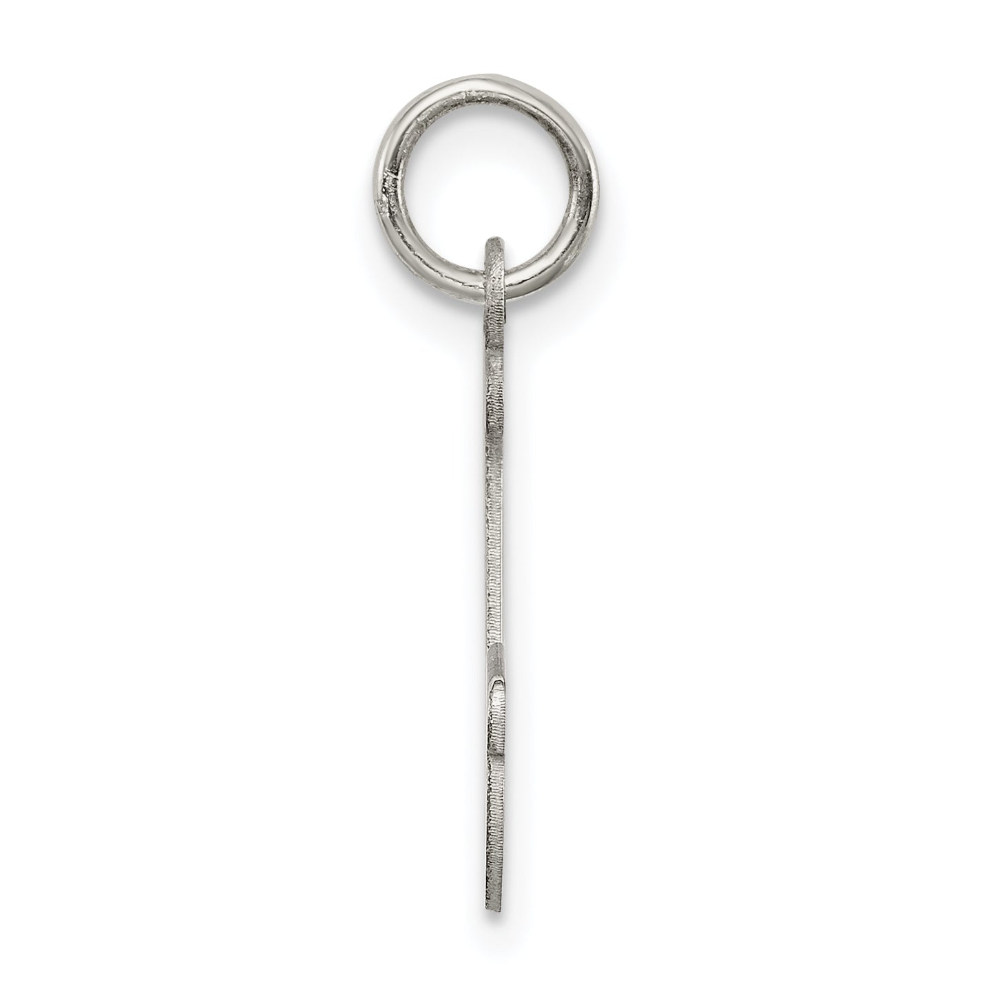 Sterling Silver 925 Script J Initial Charm with Rhodium Plating