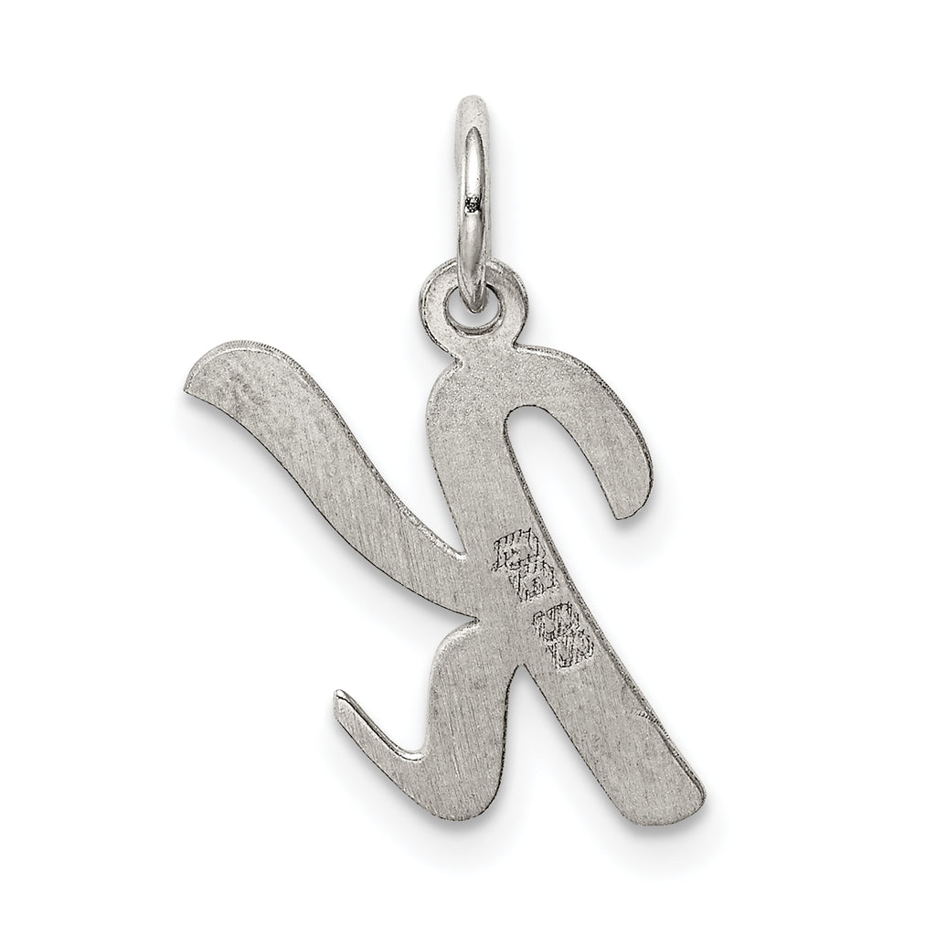 Sophia Jewelers Rhodium-Plated Sterling Silver 'K' Charm Pendant Elegance
