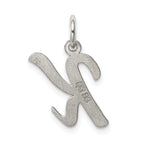 Sophia Jewelers Rhodium-Plated Sterling Silver 'K' Charm Pendant Elegance