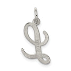 Sophia Jewelers Sterling Silver Script L Charm Rhodium-Plated Elegant Design