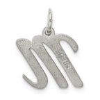 Sophia Jewelers Sterling Silver M Initial Charm Rhodium-Plated Elegant Medium