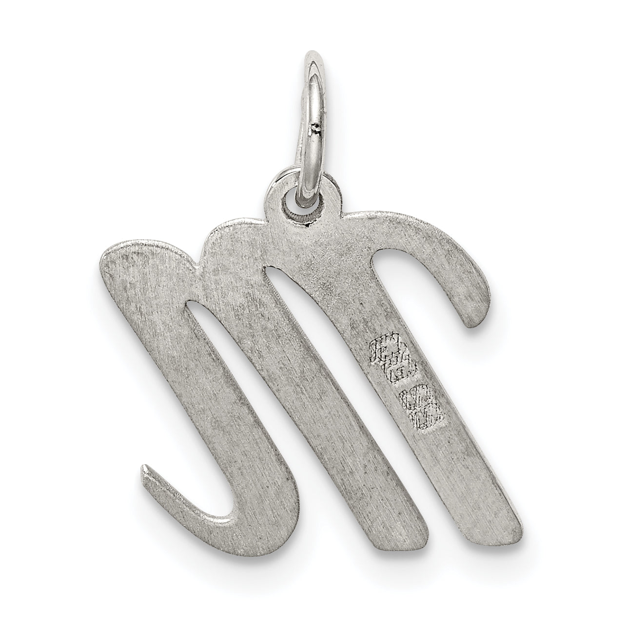 Sophia Jewelers Sterling Silver M Initial Charm Rhodium-Plated Elegant Medium