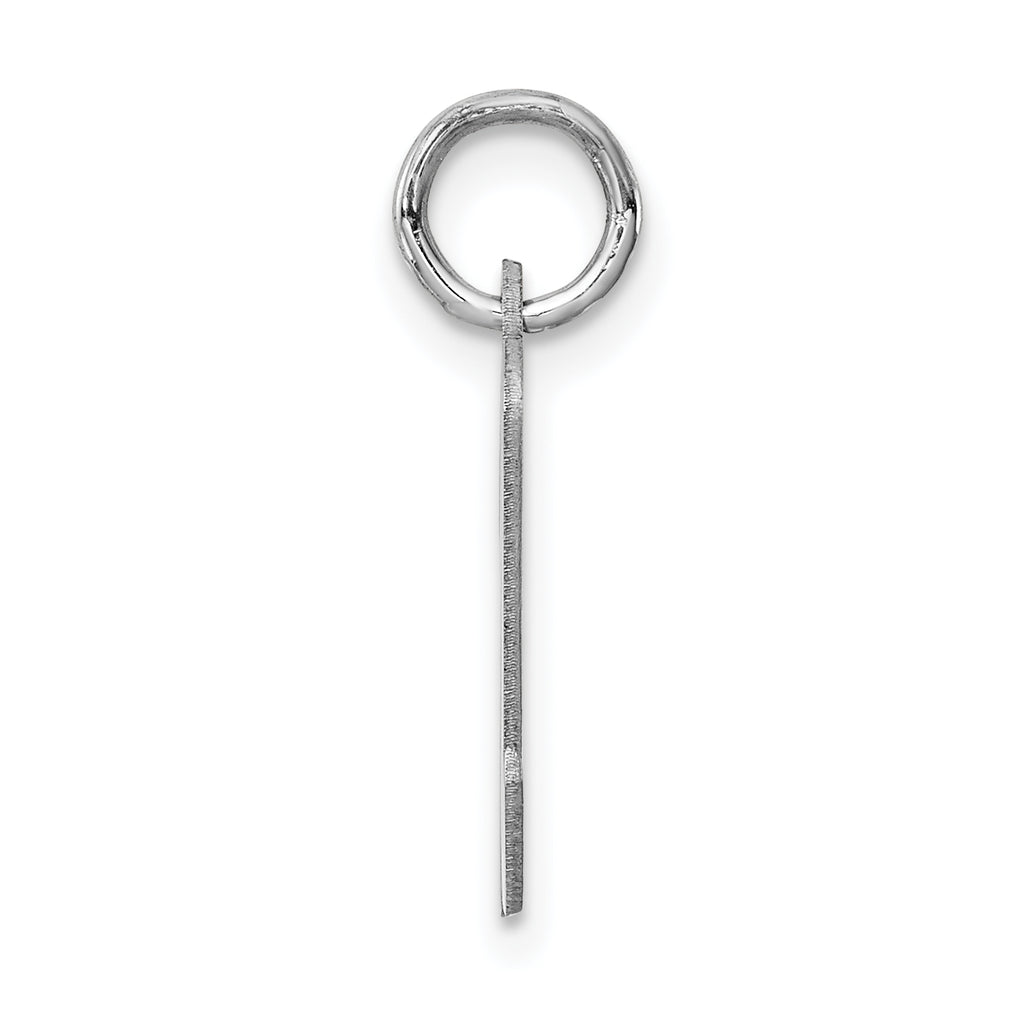 Sterling Silver 925 Initial N Charm with Rhodium Elegant Finish