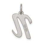 Sterling Silver 925 Initial N Charm with Rhodium Elegant Finish