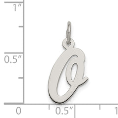 Sterling Silver Rhodium-Plated Initial O Charm Medium Size Elegant Design