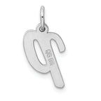 Sterling Silver 925 Script Initial P Charm Rhodium-Plated Elegance