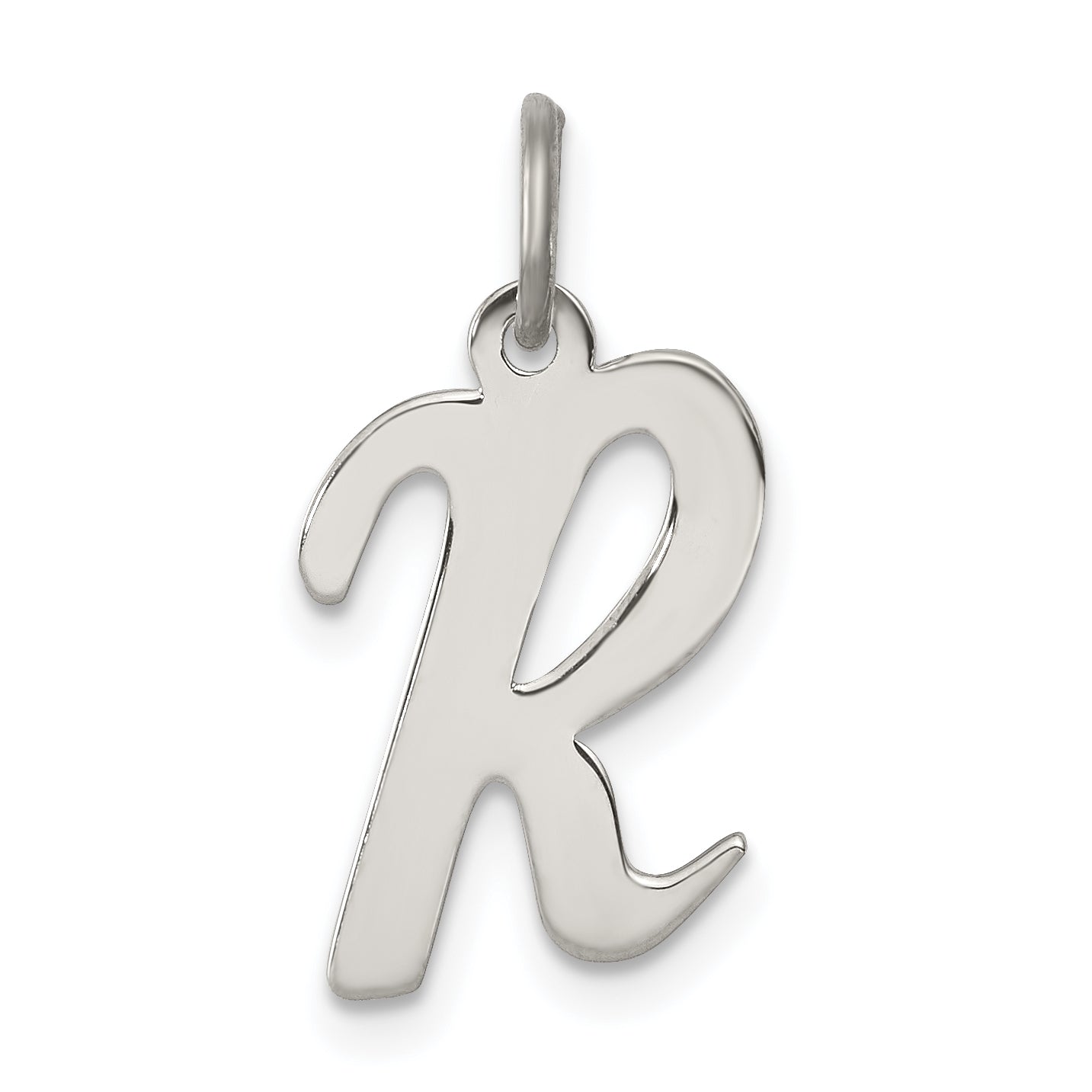 Sterling Silver Rhodium-plated Script Letter R Initial Charm Main image
