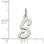 Sterling Silver 925 Initial S Charm with Rhodium Elegance