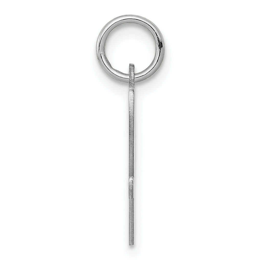 Sterling Silver 925 Rhodium-Plated Initial V Charm Elegant Medium Pendant